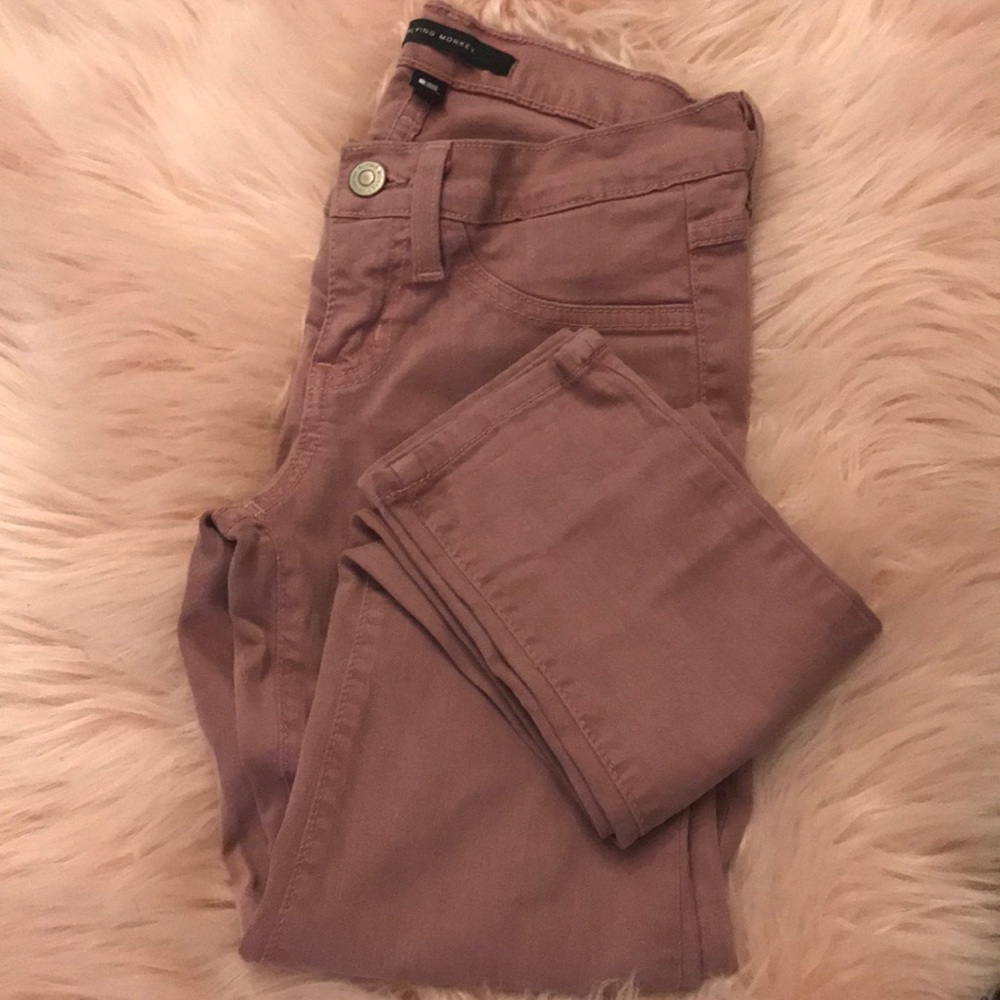 Dusty rose skinny jeans